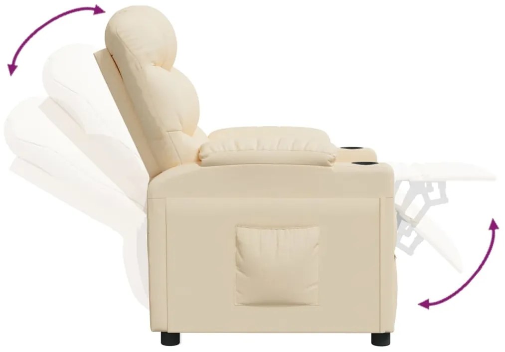 Poltrona reclinável tecido cor creme