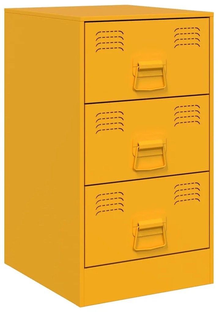 Mesas de cabeceira 2 pcs 34,5x39x62 cm aço amarelo mostarda