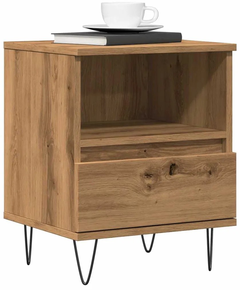 Mesa cabeceira 40x35x50 cm derivados madeira carvalho artisiano