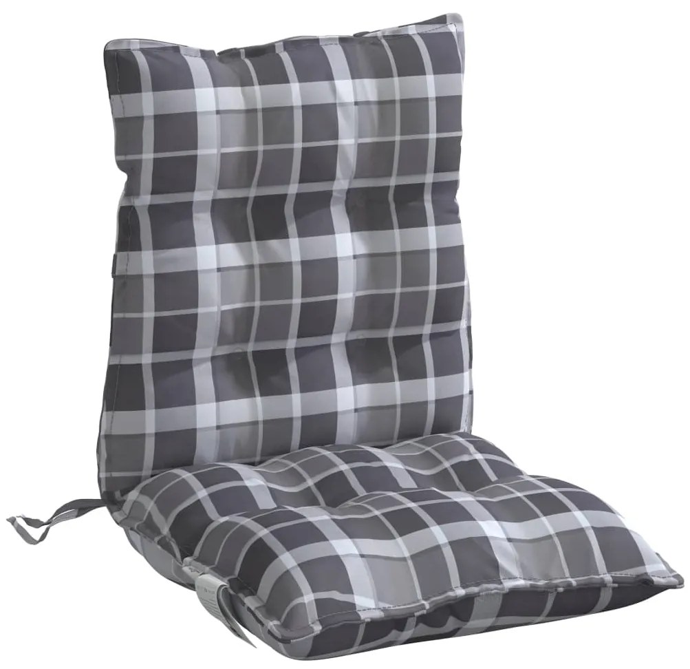 Almofadões cadeira encosto baixo 6 pcs oxford xadrez cinzento