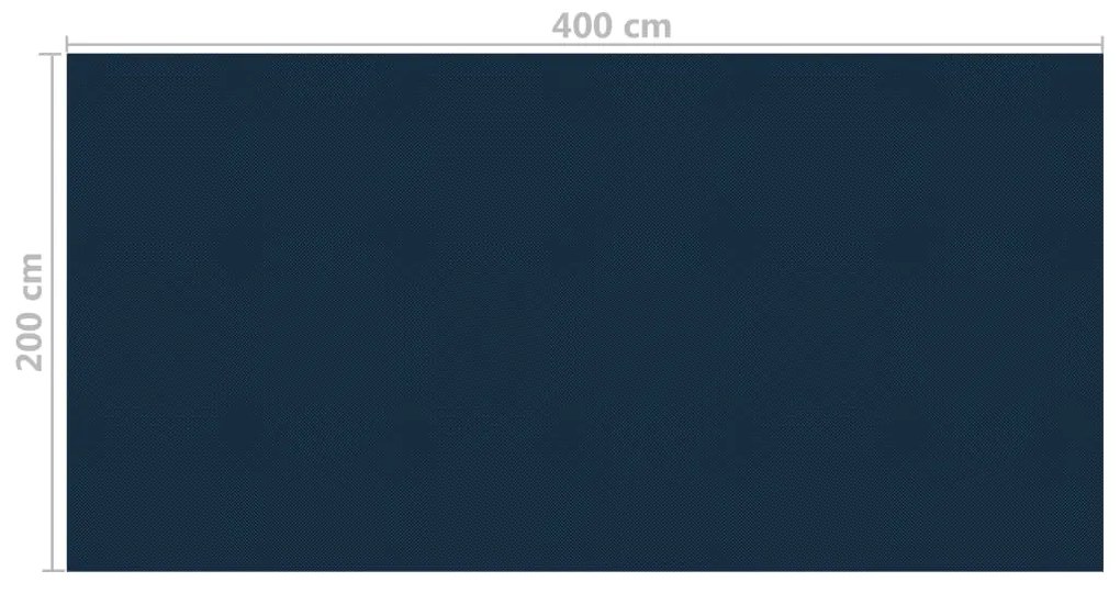 Película p/ piscina PE solar flutuante 400x200 cm preto e azul
