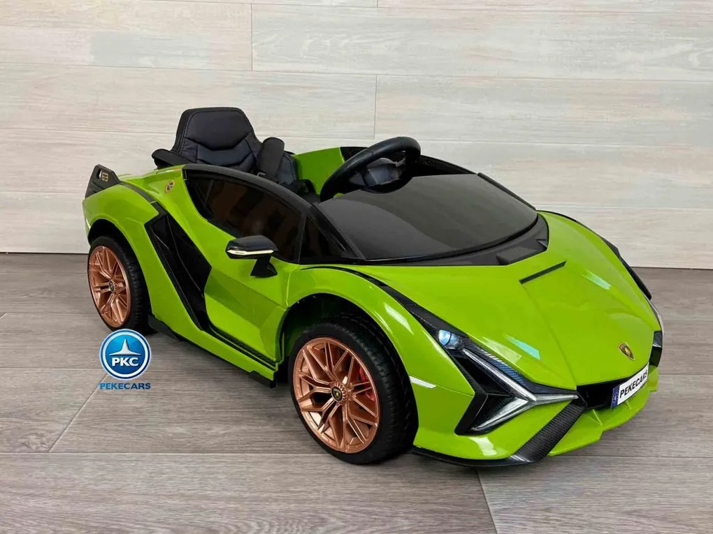 Carro eletrico crianças Lamborghini Sian 12V Ecrã MP4 2.4G Verde