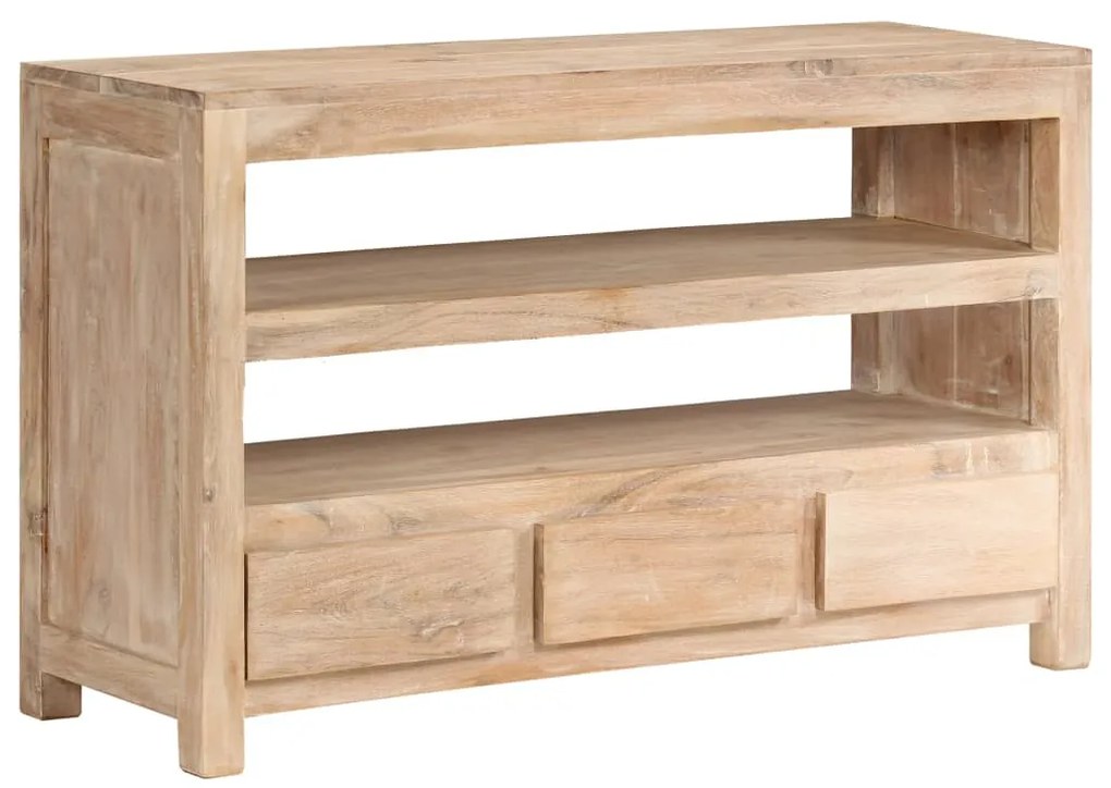 Móvel TV madeira de acácia maciça 90x30x55 cm castanho claro