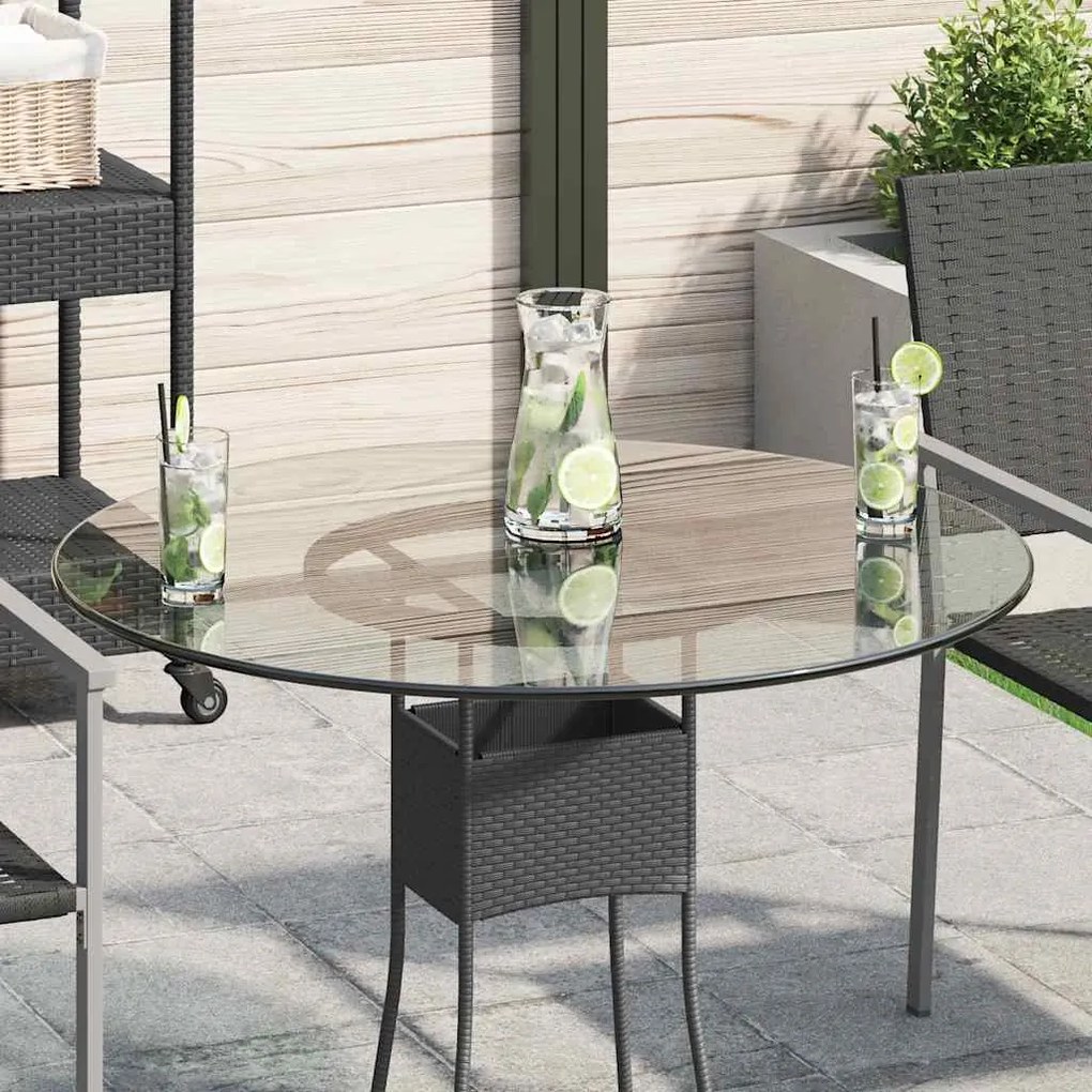 vidaXL Tampo de mesa em vidro temperado, redondo, 800 mm