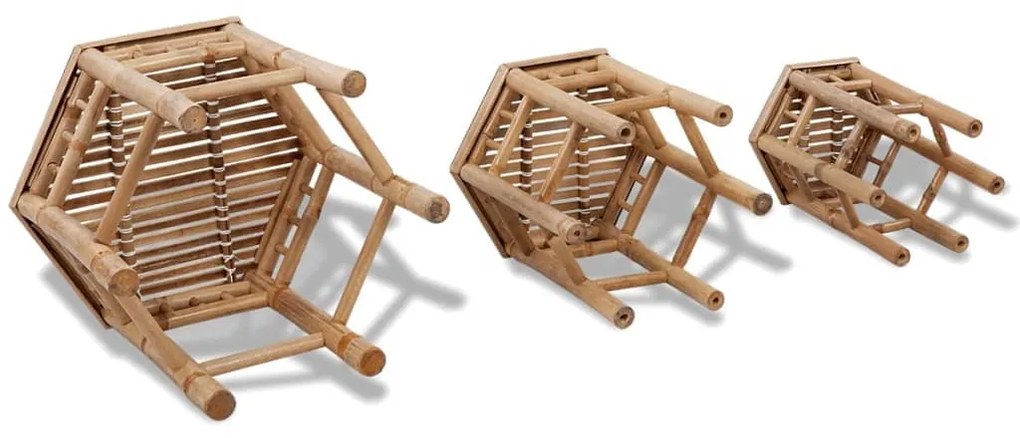 Bancos de jardim 3 pcs bambu