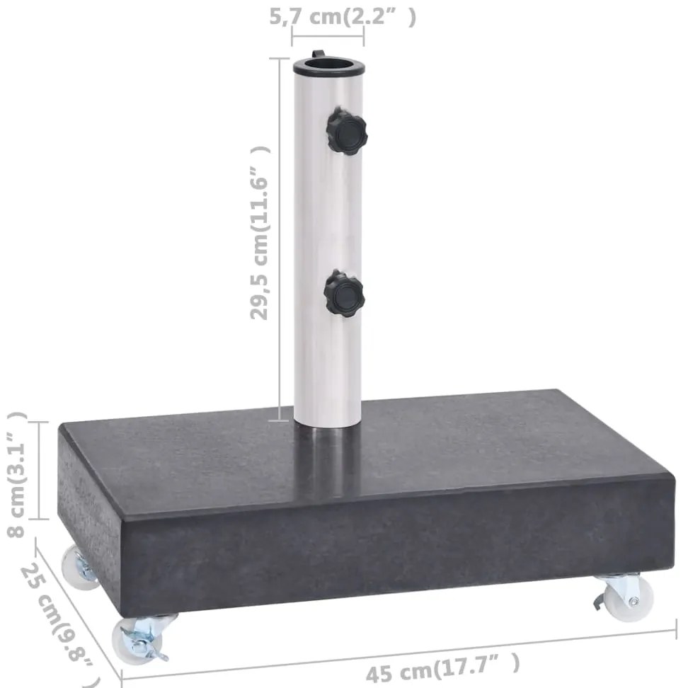 Base para guarda-sol 45x25x8 cm granito preto