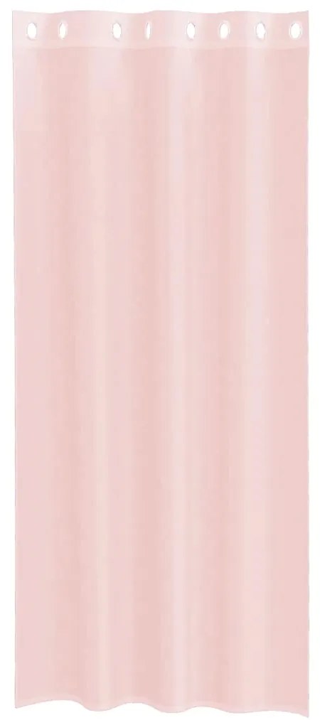 Cortinas de voile com ilhós 2 pcs rosa-claro 140x245 cm