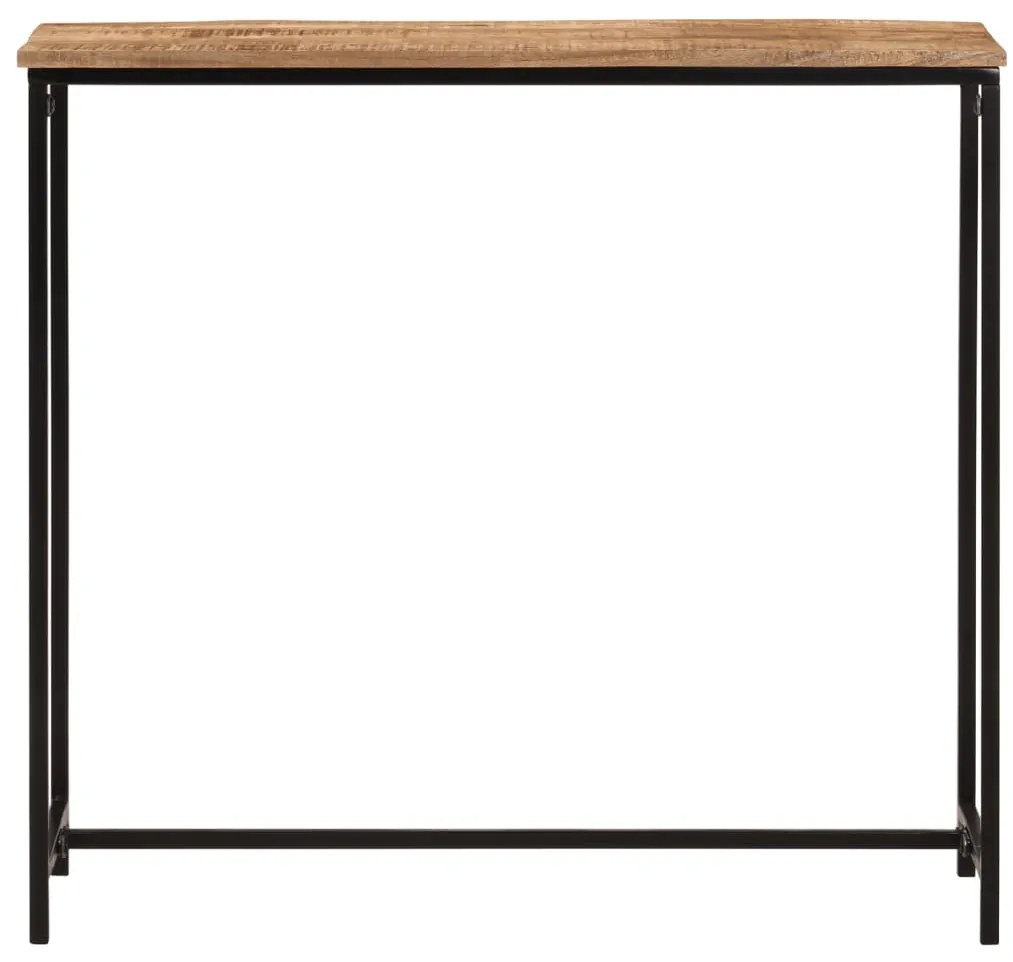 Mesa consola 80x30x74 cm madeira de mangueira maciça e ferro