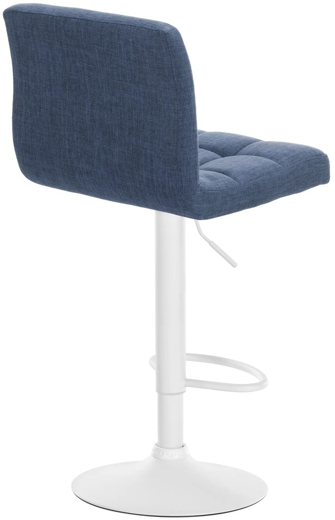 Banco de bar Calma em tecido com estrutura branca 94-114 x 46 x 47 cm Azul