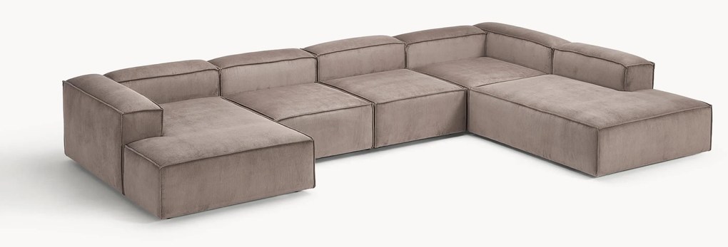 Sofá modular de canto comprido XL em bombazina Lennon