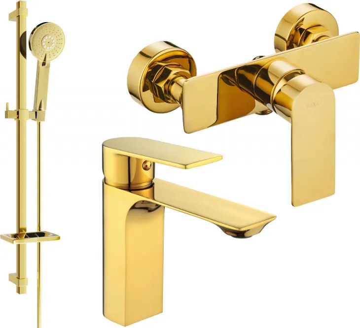 Mexen Alexa Conjunto de chuveiro DQ40, dourado - 71204DQ40-50