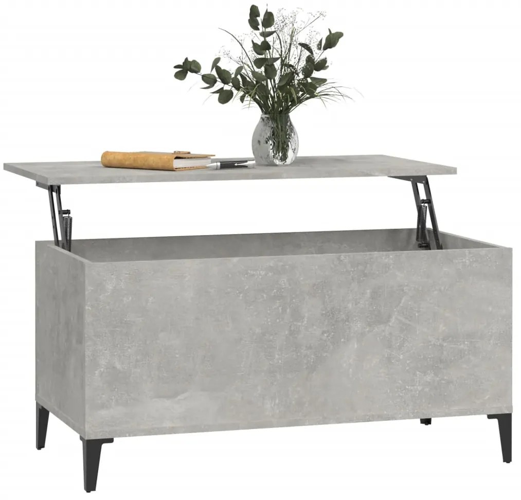 Mesa de centro 90x44,5x45 derivados de madeira cinzento cimento