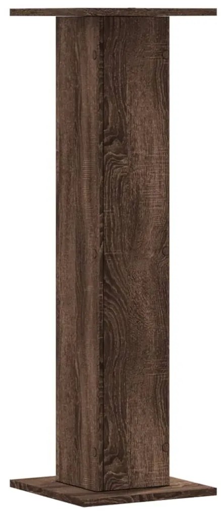 Suportes de colunas 2 pcs derivados madeira carvalho castanho
