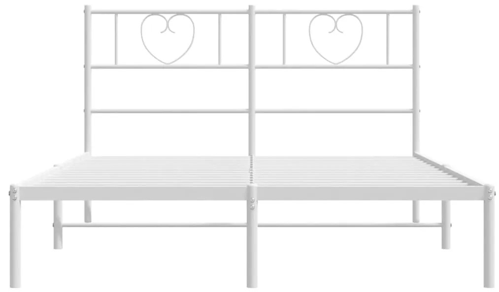 Estrutura de cama com cabeceira 140x190 cm metal branco