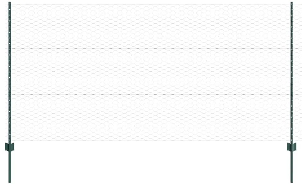 Posts de Cerca vidaXL 11 pcs U-Channel Verde 120 cm Aço