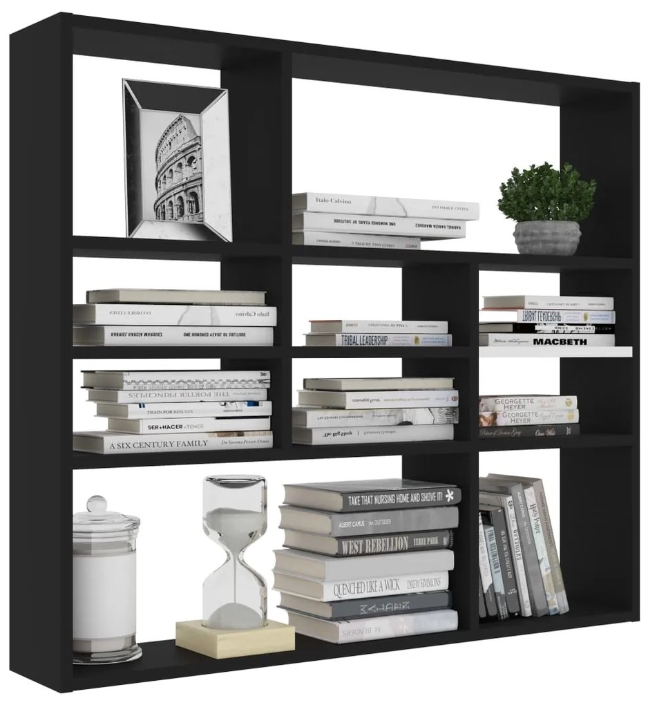 Estante de parede 90x16x78 cm contraplacado preto