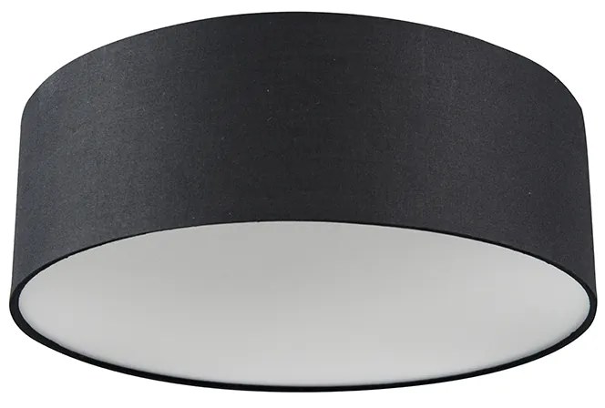 Candeeiro de teto preto 30 cm c/ LED - Drum LED Moderno