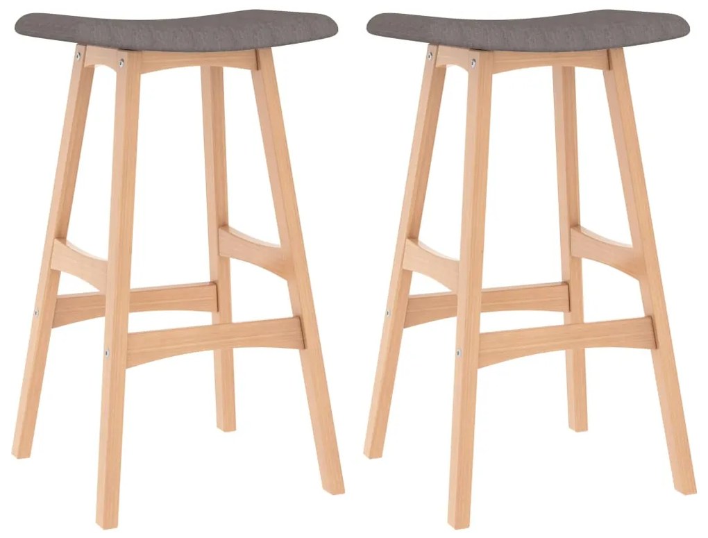 vidaXL Bancos de bar 2 pcs tecido cinzento-claro