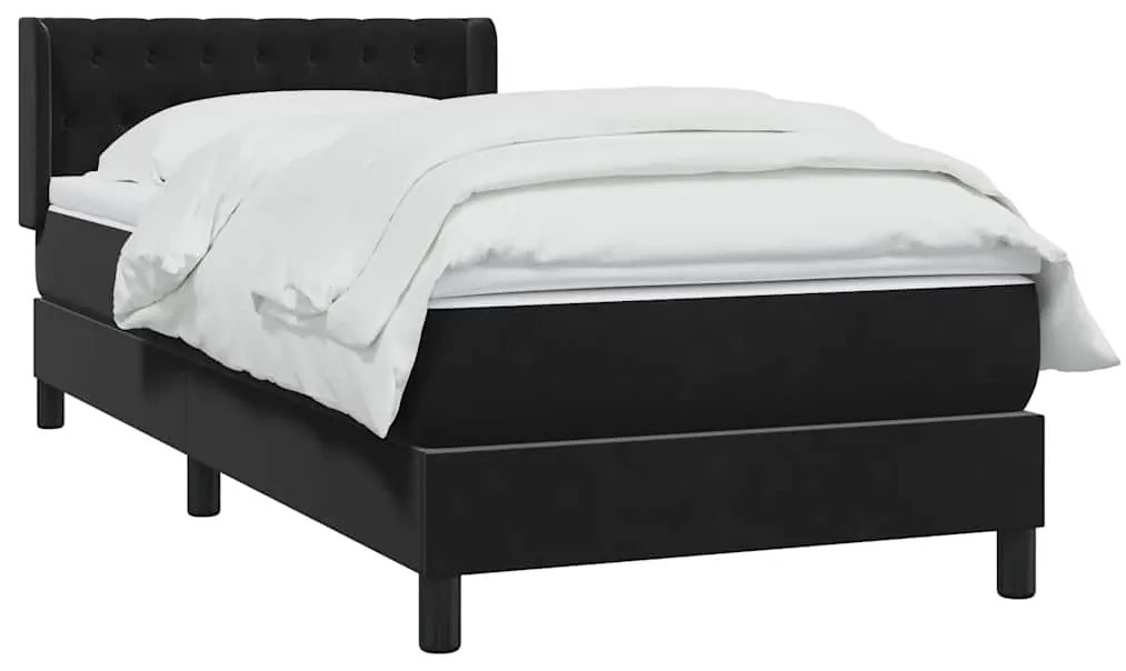 Cama box spring com colchão 90x210 cm veludo preto