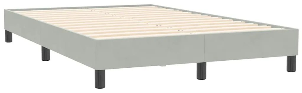 Estrutura de cama sem colchão 120x210 cm veludo cinzento-claro
