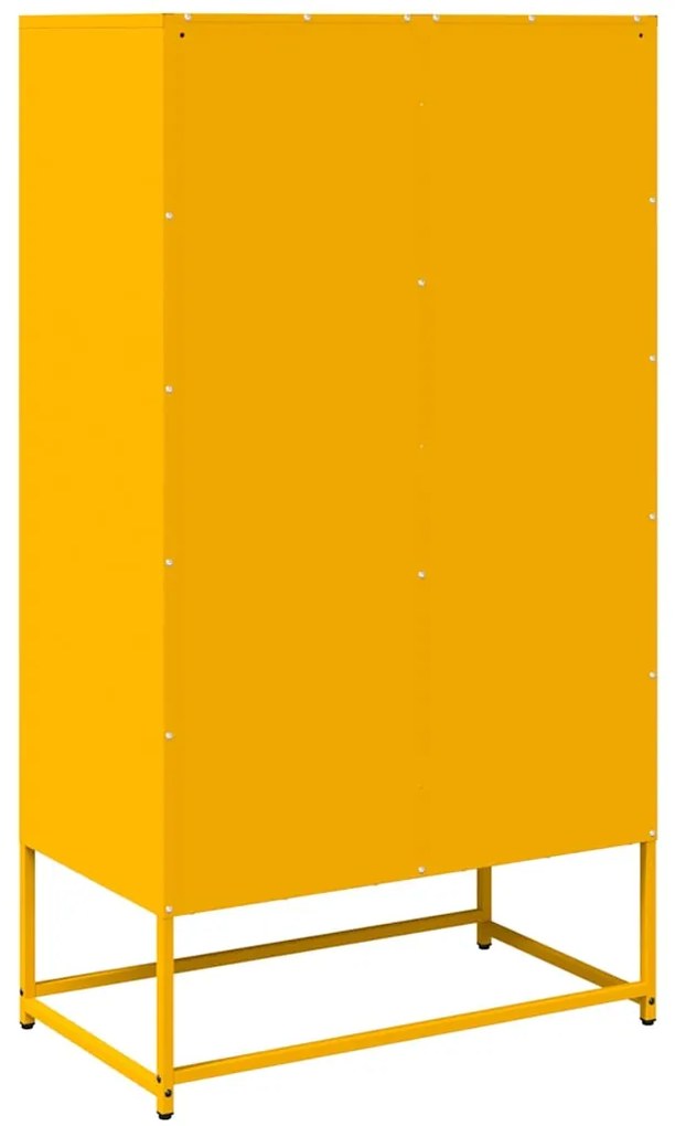 Aparador alto 68x39x123 cm aço amarelo mostarda