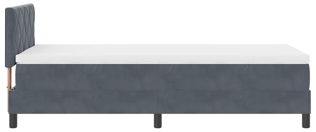 Cama Box com Colchão vidaXL Cinza Escuro 100x200 cm Veludo