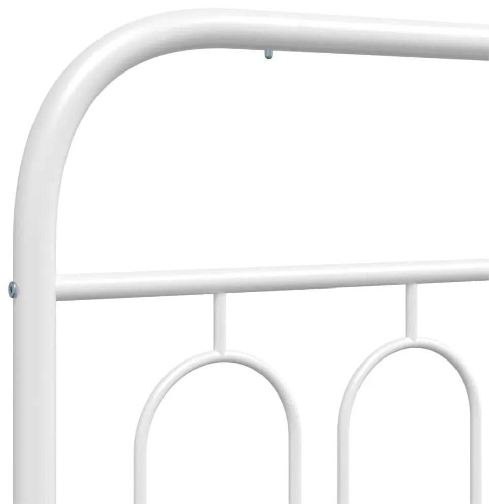 Estrutura de cama com cabeceira 90x190 cm metal branco