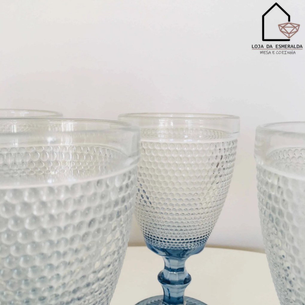 Conjunto 6 copos de Vinho | 2 Cores | Azul