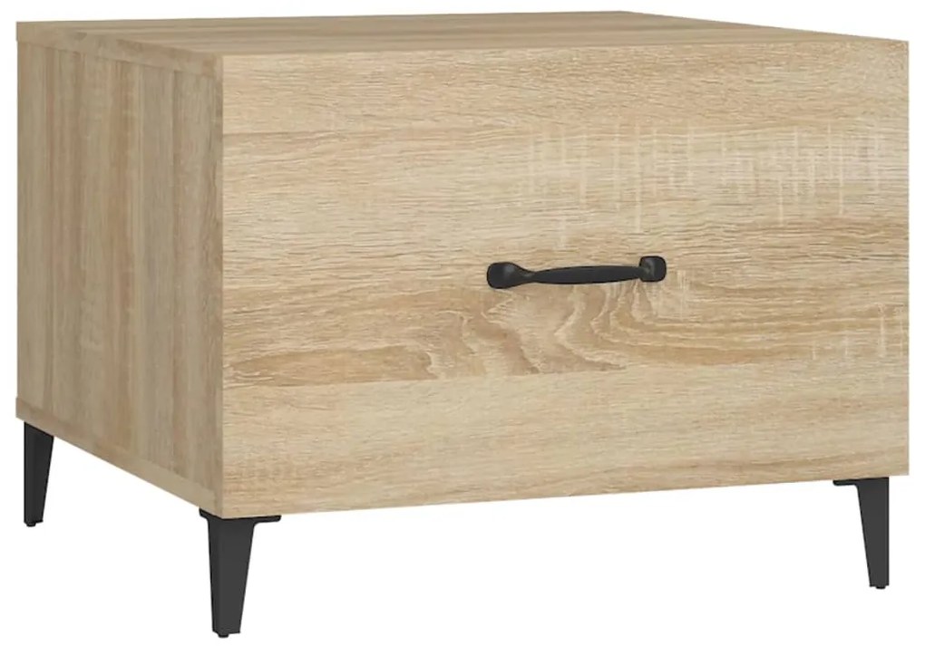 Mesas de centro com pernas de metal 2 pcs 50x50x40 cm sonoma