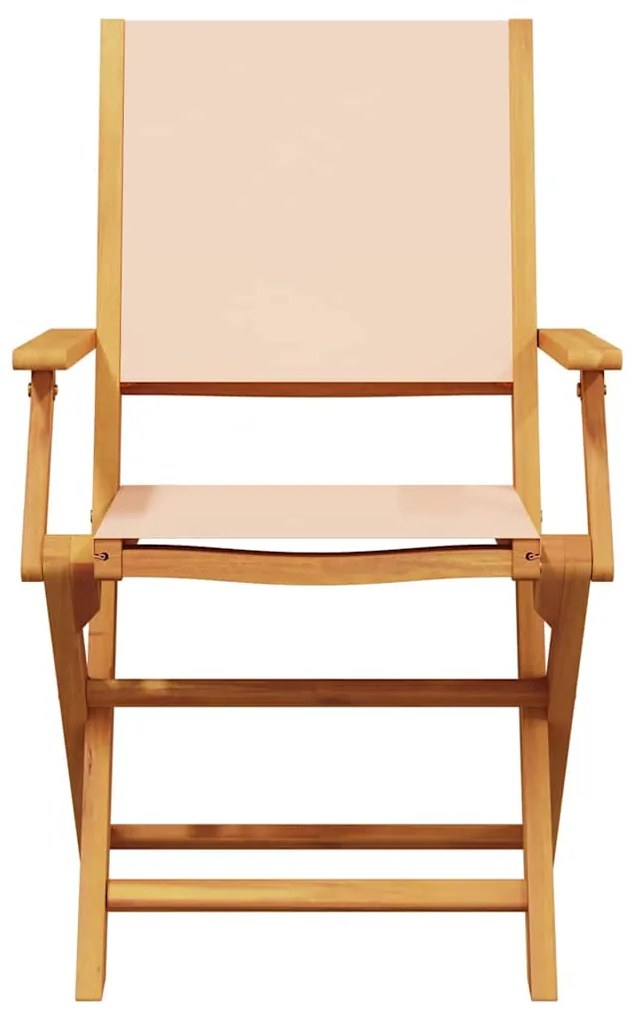 Cadeiras de jardim 2 pcs acácia maciça/tecido bege