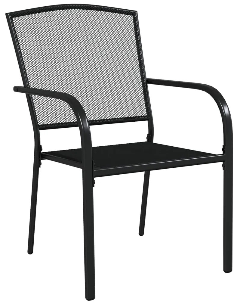 7 pcs conjunto de jantar para jardim aço antracite