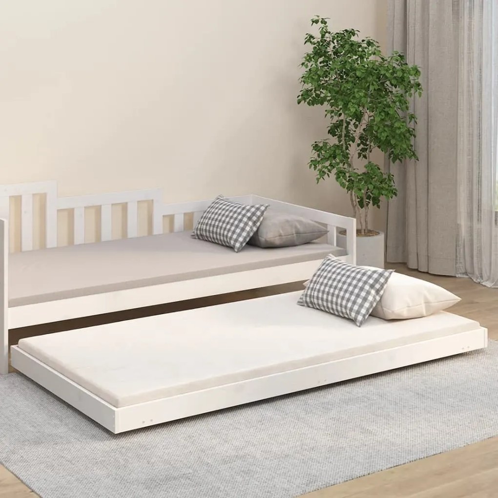 vidaXL Cama sem colchão 90x200 cm madeira de pinho maciça branco