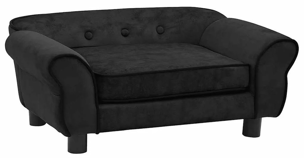 Sofá para cães 72x45x30 cm pelúcia preto