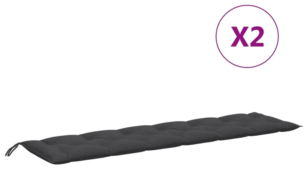 Almofadões p/ banco jardim 2pcs 200x50x7cm mesclado tecido