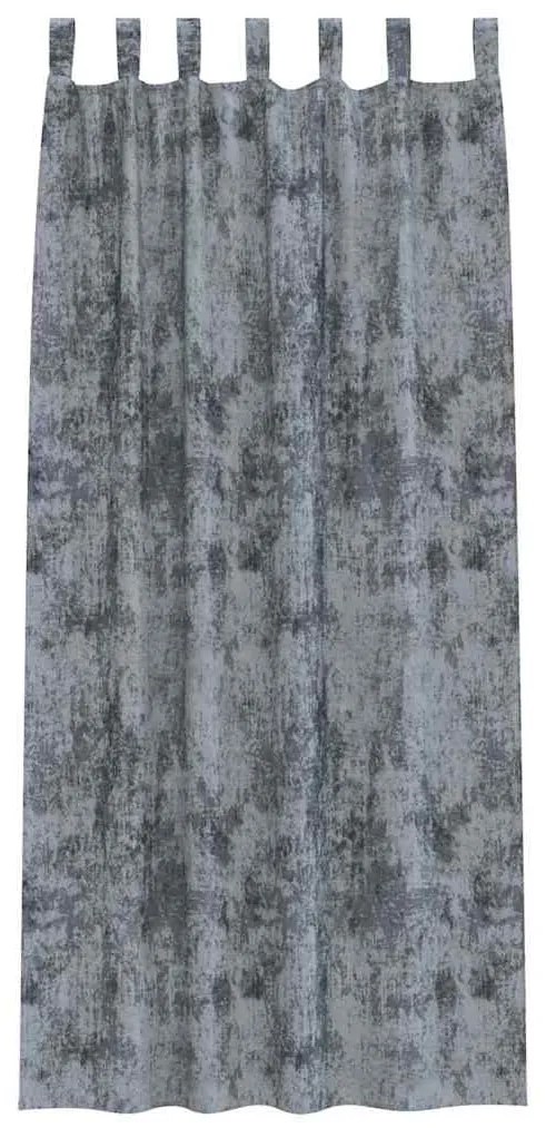 Cortinas de Veludo 2 peças com Ilhós Cinza Prata 245x140 cm