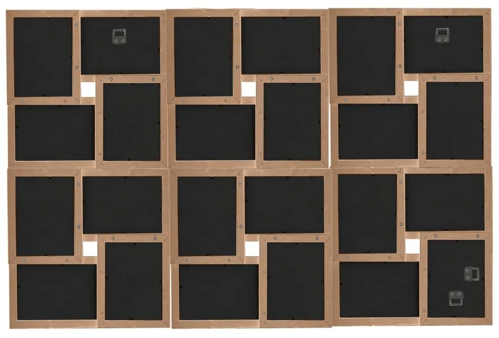 Moldura para 24 (10x15 cm) fotografias MDF castanho-claro