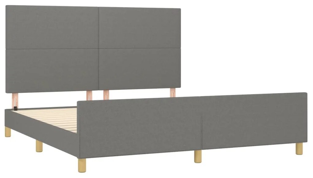 Estrutura de cama sem colchão 180x200 cm tecido cinzento-escuro