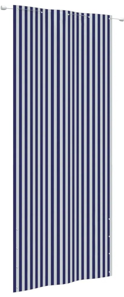 vidaXL Tela de varanda 100x240 cm tecido oxford azul e branco