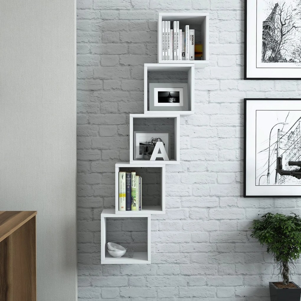 Prateleira de Parede Box – Branco – 30x24x30 cm (5 Peças)