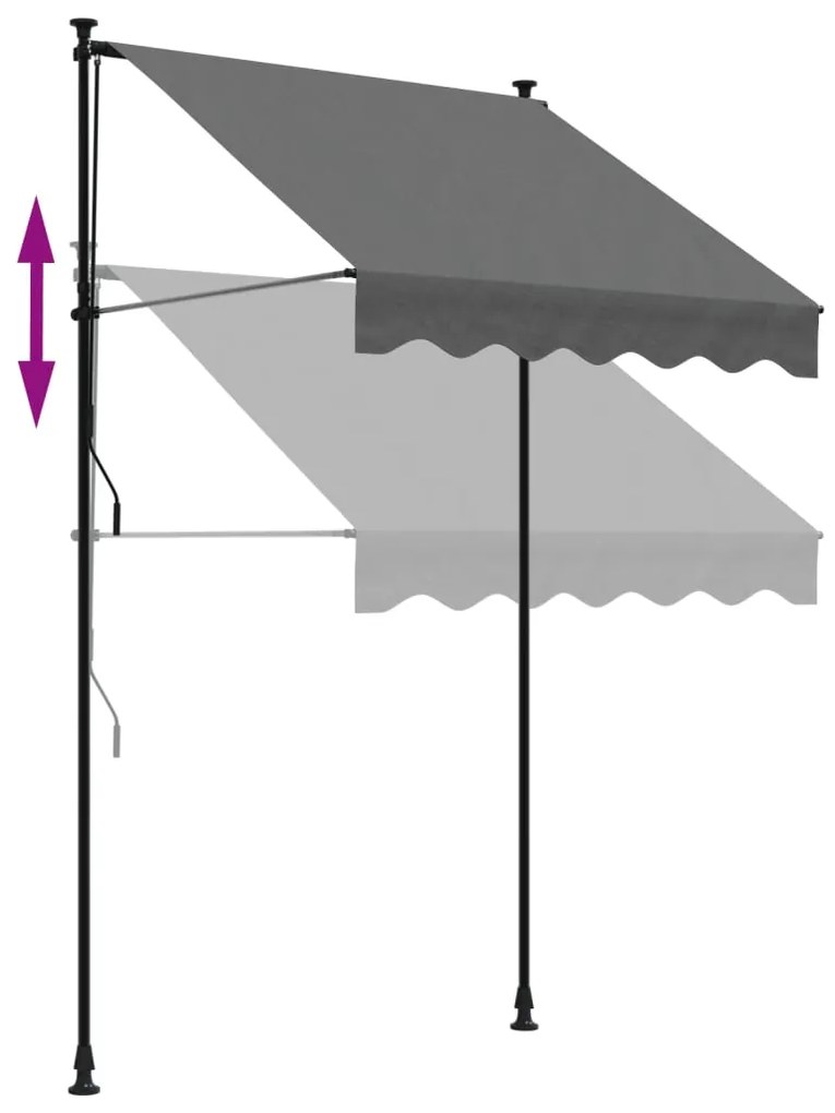 Toldo retrátil 150x150 cm tecido e aço antracite
