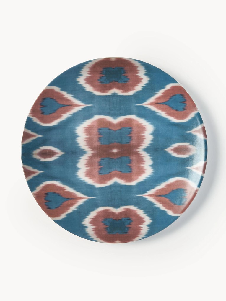 Prato marcador em porcelana artesanal Ikat