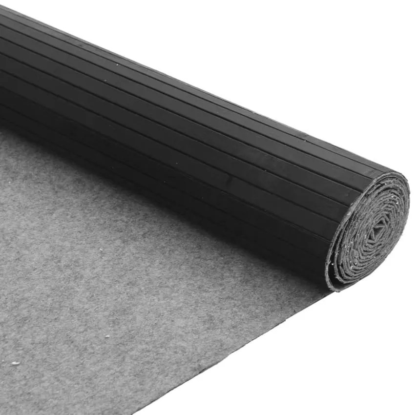 Tapete retangular 80x200 cm bambu cinzento