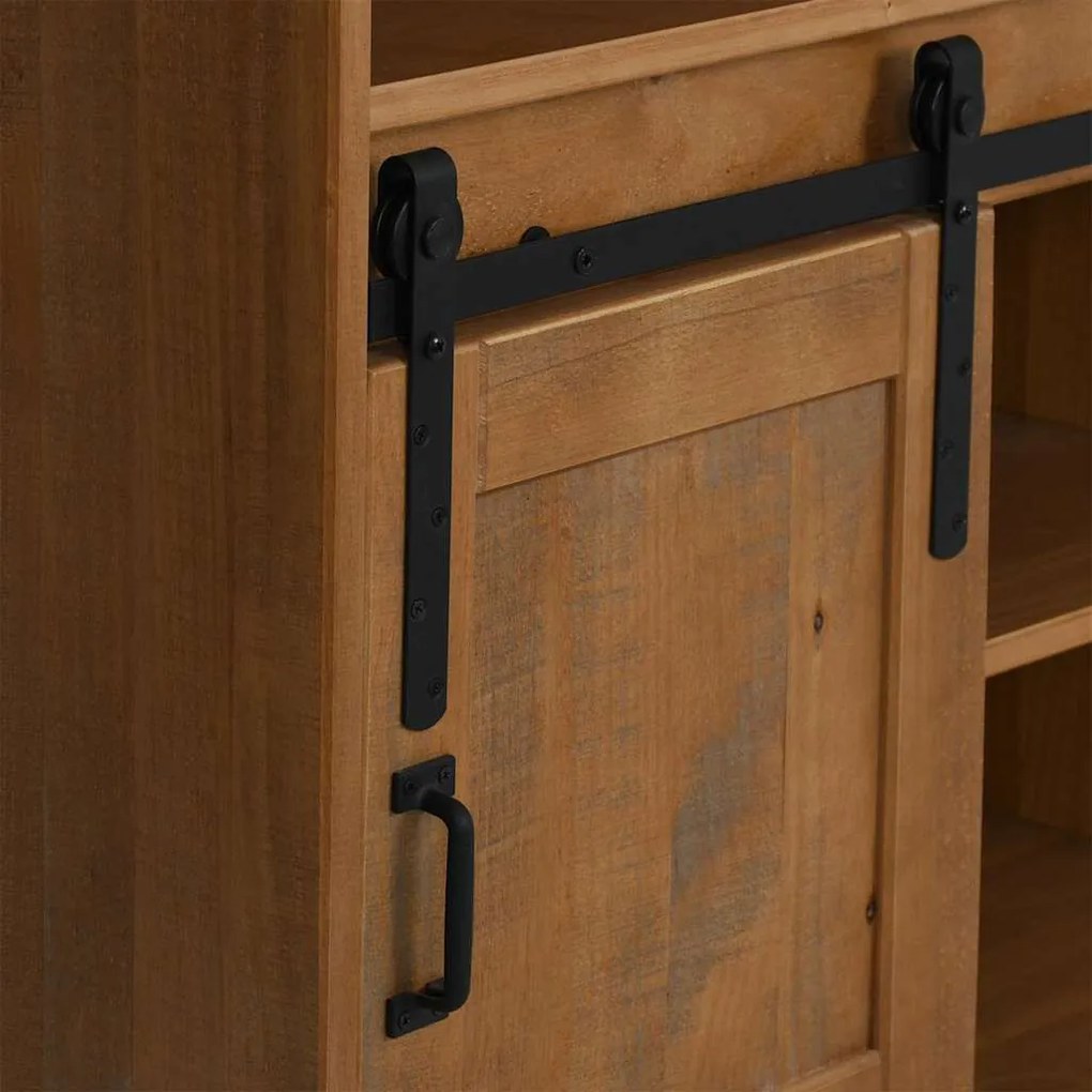 Adega HALDEN com Suporte para Vinhos e Porta Deslizante Pinho