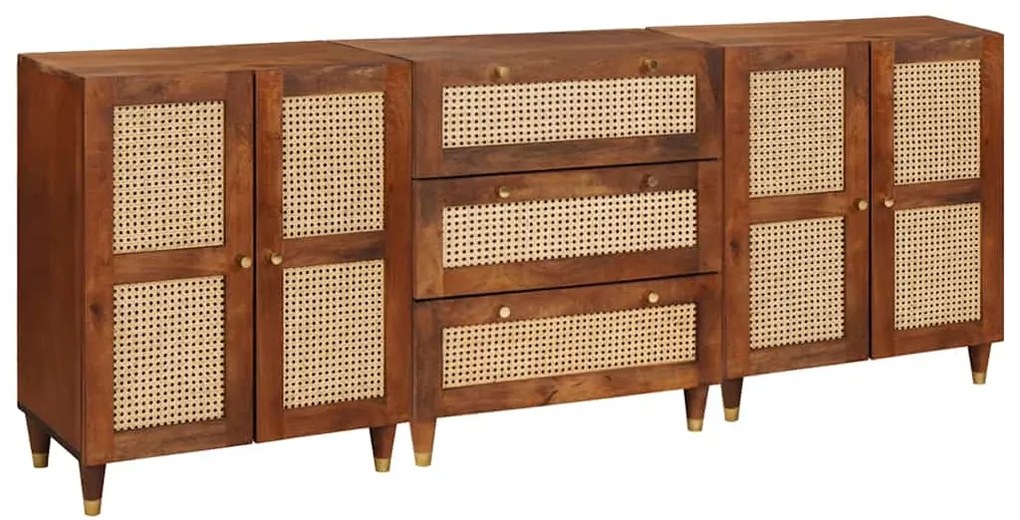 vidaXL Conjunto de Aparador 3 pcs Castanho 180 x 33 x 75 cm