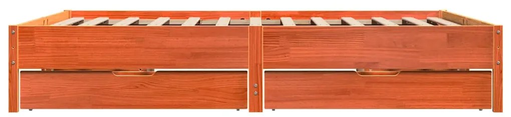 Cama sem colchão 180x200 cm pinho maciço castanho-mel