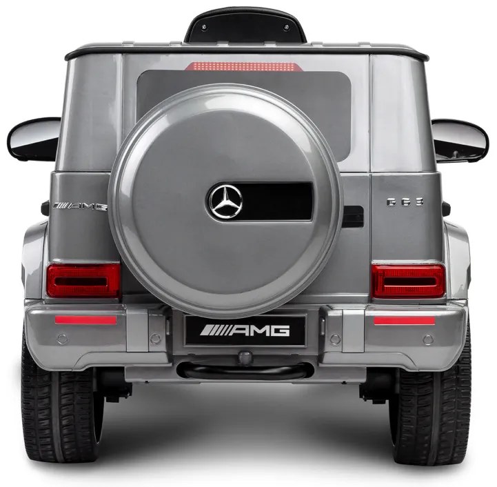 Carro elétrico para crianças 12V Mercedes G63 pneus de borracha, banco de couro Cinzento