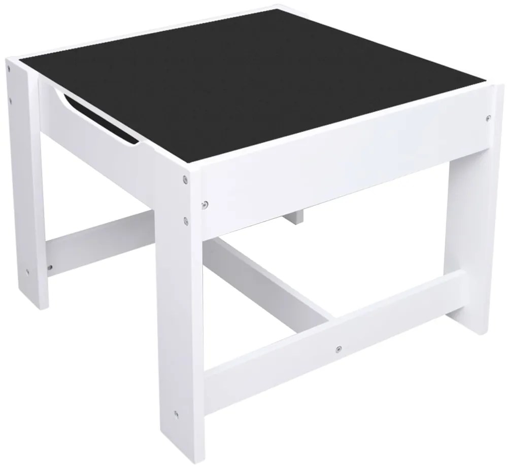 Conjunto Infantil de 2 Cadeiras e Mesa com Arrumação e Quadro - Branco