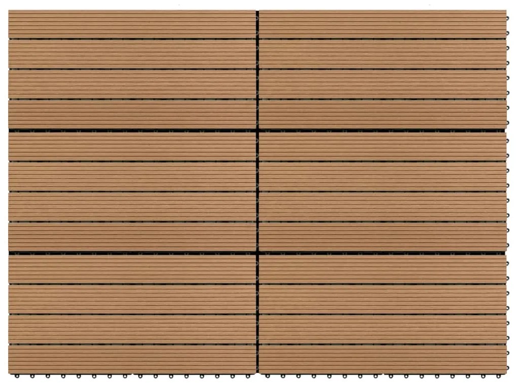 Ladrilhos de pavimento 6 pcs WPC 1,08m² 60x30 cm castanho