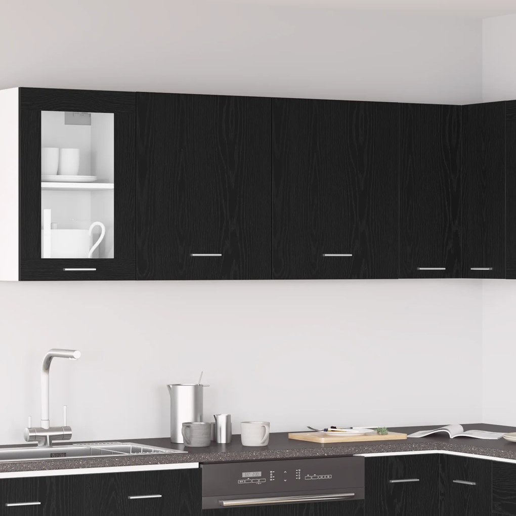 vidaXL Armários Suspensos - 2 Peças - Carvalho Preto, 100x31x60 cm - Feitos de Madeira Reforçada