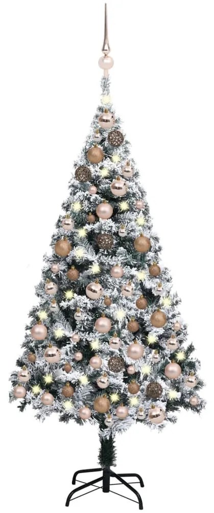 vidaXL Árvore Natal artificial pré-iluminada c/ bolas 150 cm PVC verde